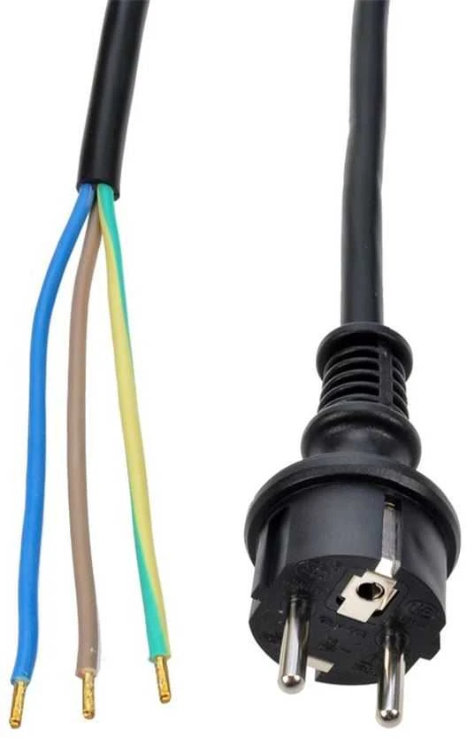 Solight flexo cable, 3x 1,5mm2, rubber, juodas, 5m