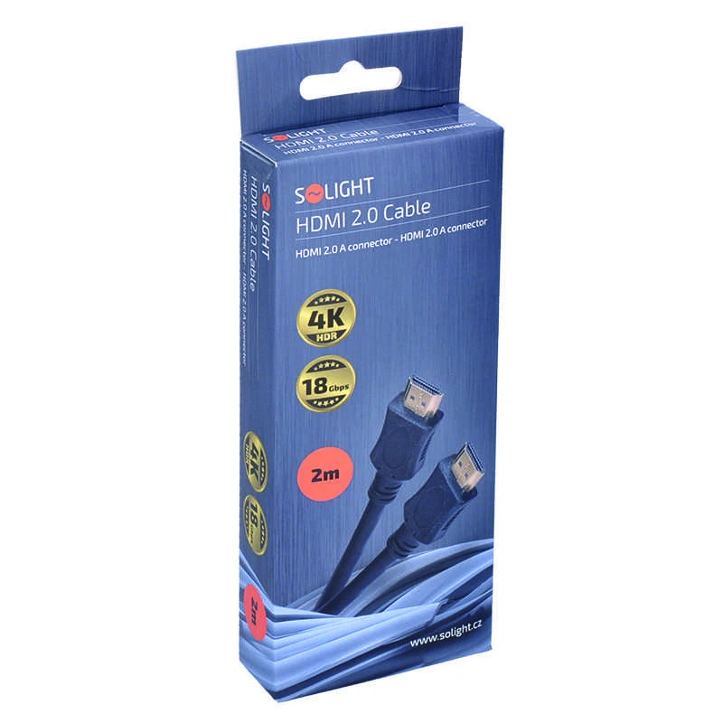 Solight HDMI 2.0 laidas 2m pakuotėje