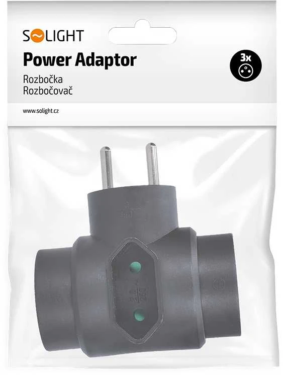 Solight hub, 2,5A + 2x 10A, juodas