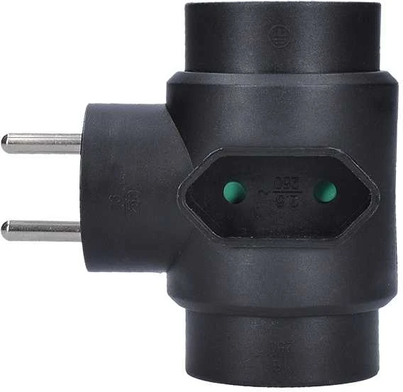 Solight hub, 2,5A + 2x 10A, juodas