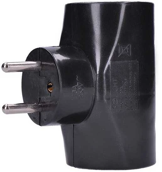 Solight hub, 2,5A + 2x 10A, juodas