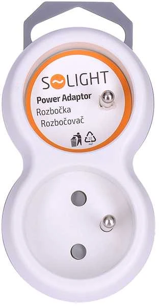 Solight hub, 2x 10A, baltas-pilkas