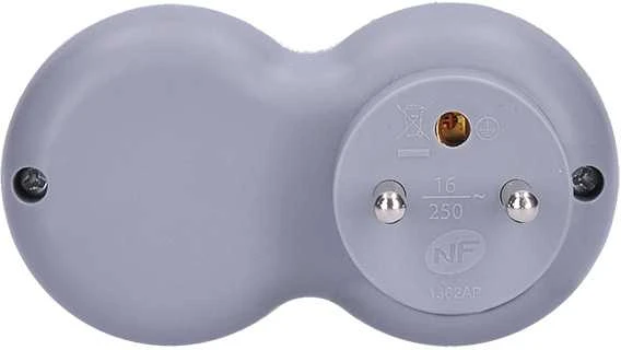 Solight hub, 2x 10A, baltas-pilkas