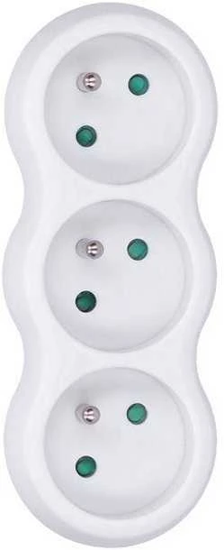 Solight hub, 3 x 10A, baltas