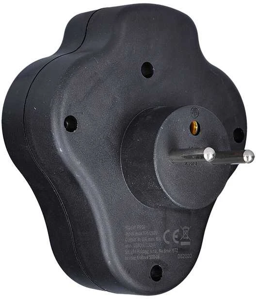 Solight hub, 3 x 10A, juodas, switch