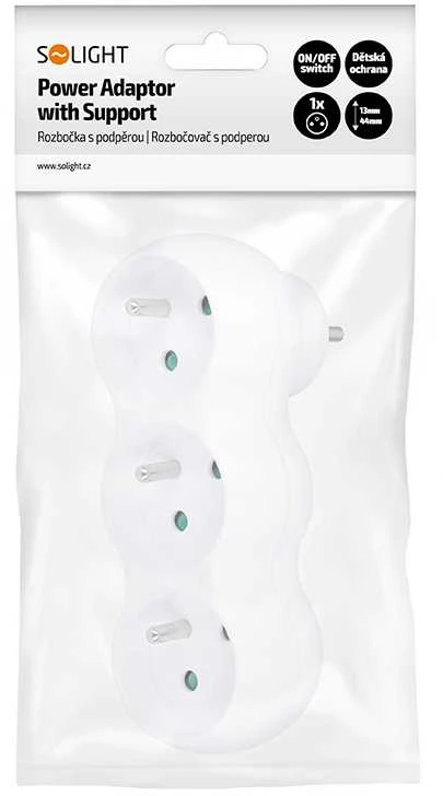Solight stebulė su atrama, 3 x 10A, baltas