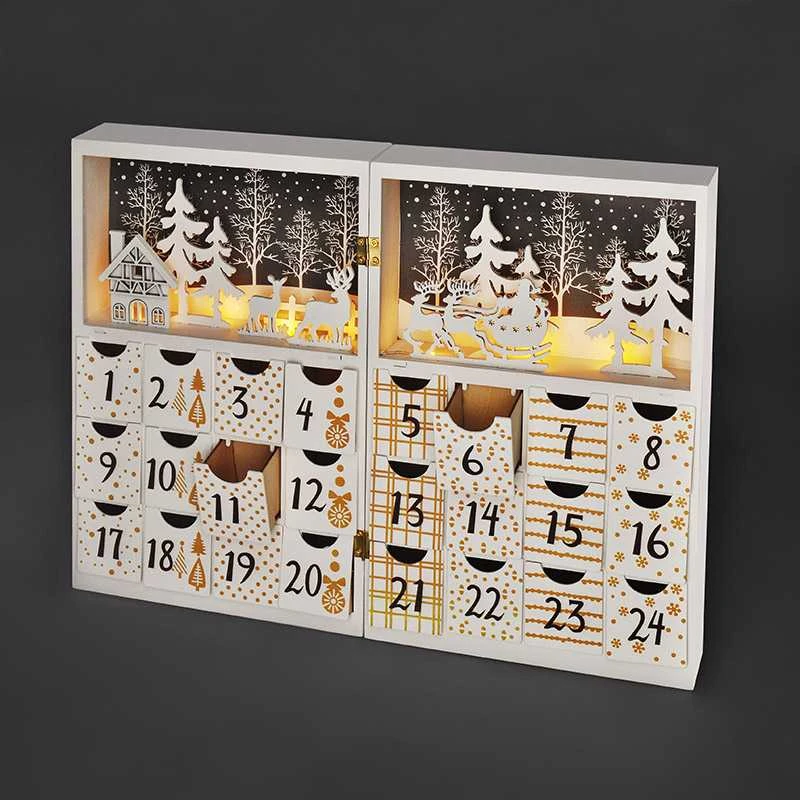 Solight LED dekoracinis advento kalendorius - knyga, 8x LED, 40x30cm, 2x AAA