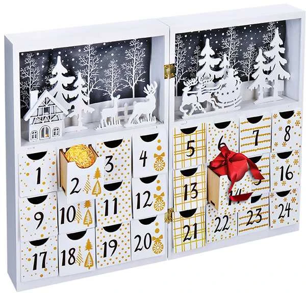 Solight LED dekoracinis advento kalendorius - knyga, 8x LED, 40x30cm, 2x AAA