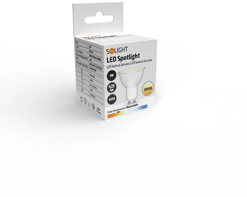 Solight WZ316A, 5 W, GU10, 400 lm, 35 000 val., Šiltai balta