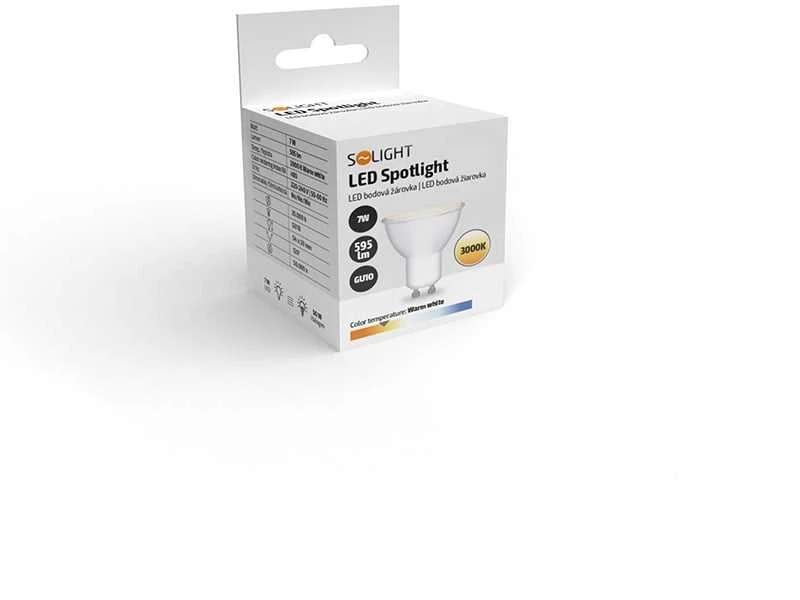 Solight WZ318A, 7 W, 50 W, GU10, 500 lm, 35 000 h, šiltas baltas