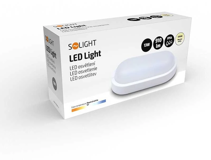 Solight LED lauko apšvietimas ovalus, 13W, 910lm, 4000K, IP54, 21cm