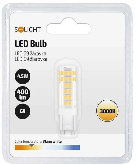 Solight LED lemputė G9, 4,5W, 3000K, 400lm
