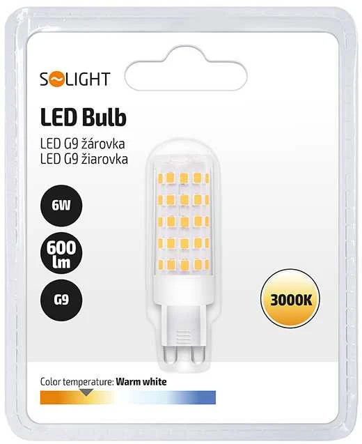 Solight LED lemputė G9, 6,0W, 3000K, 600lm