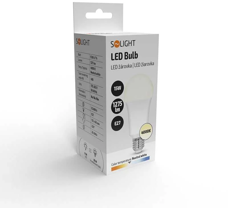 Solight WZ516 LED lemputė klasikinės formos 15W