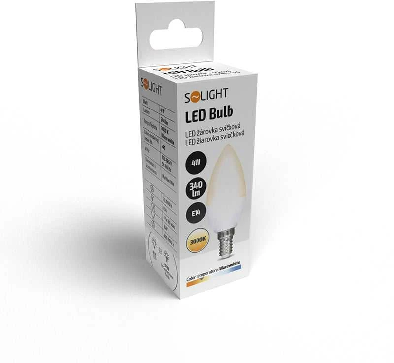 Solight LED lemputė, žvakė, 4W, E14, 3000K, 340lm