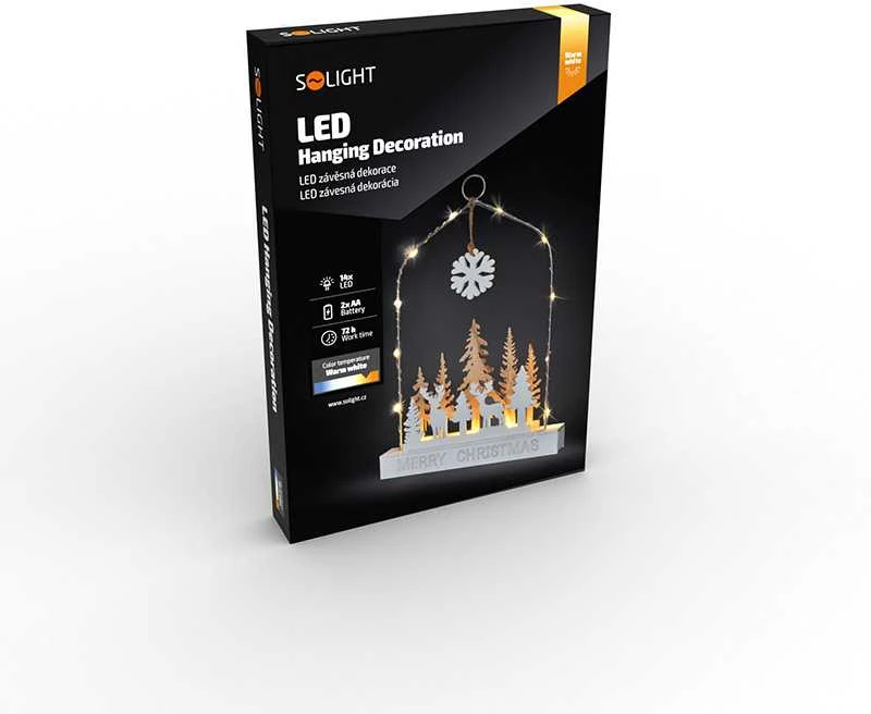 Solight LED pakabinama dekoracija - miškas su elniais, 14x LED, 2x AA