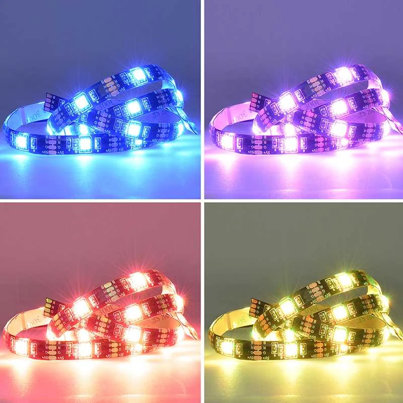 Solight LED RGB juostelė televizoriui, 2x 50cm, USB, jungiklis, pultelis