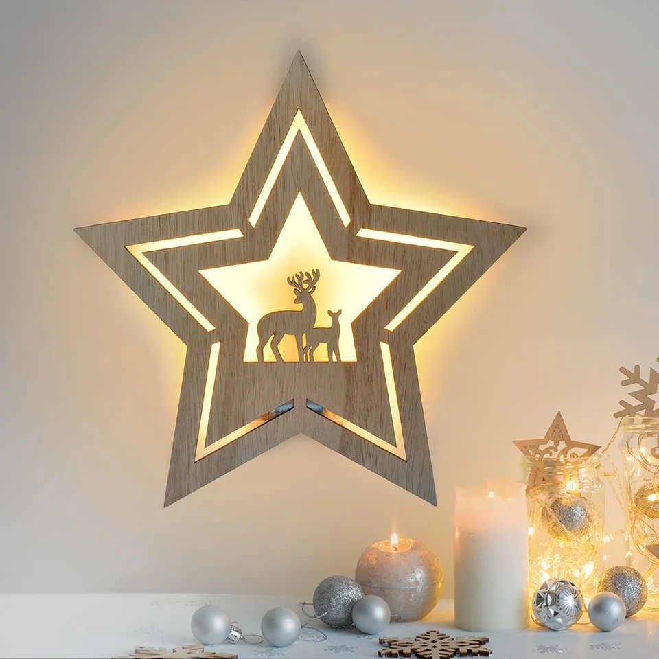 Solight LED sienų dekoravimo puansetija, 24x LED, 2x AA