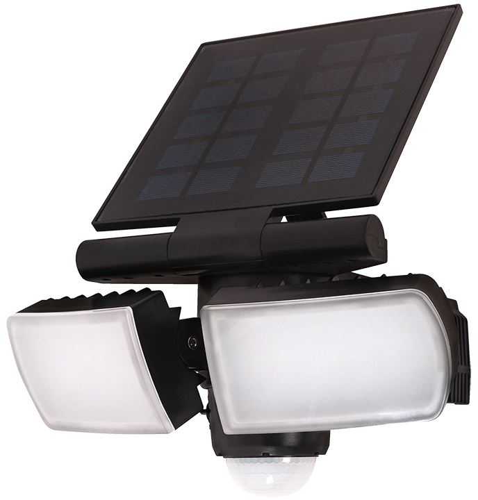 Pakabinamas šviestuvas Solight LED saulės šviestuvas su jutikliu, 8W, 600lm, Li-on, juodas