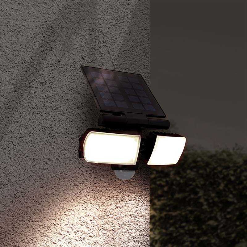 Pakabinamas šviestuvas Solight LED saulės šviestuvas su jutikliu, 8W, 600lm, Li-on, juodas