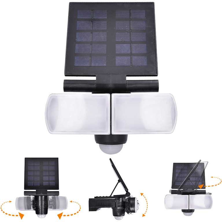 Pakabinamas šviestuvas Solight LED saulės šviestuvas su jutikliu, 8W, 600lm, Li-on, juodas