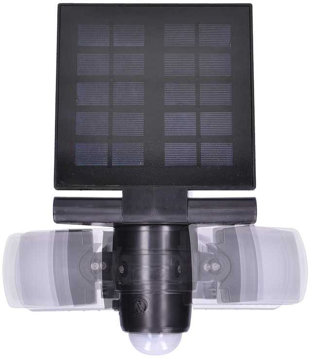 Pakabinamas šviestuvas Solight LED saulės šviestuvas su jutikliu, 8W, 600lm, Li-on, juodas