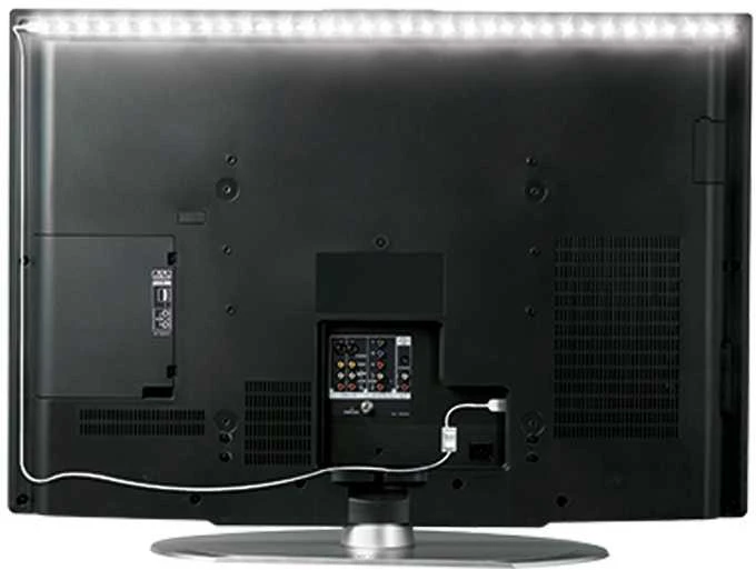 Solight Šviesos LED juostelė televizoriui, 100cm, USB, jungiklis, šaltas baltas