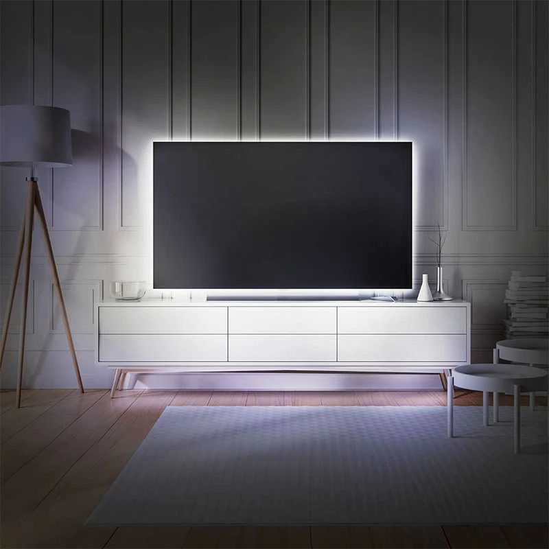 Solight Šviesos LED juostelė televizoriui, 100cm, USB, jungiklis, šaltas baltas