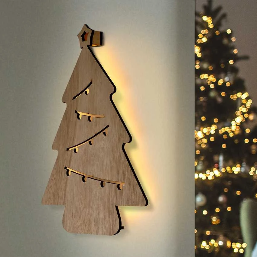 Solight LED sienų puošmena Kalėdų eglutė, 24x LED, 2x AA