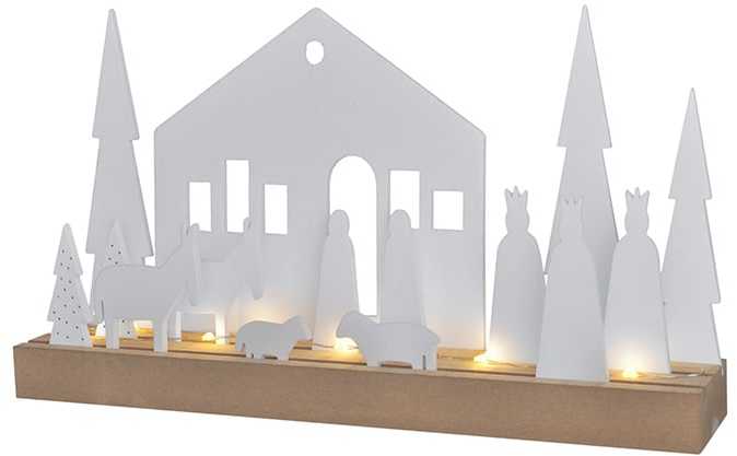 Solight LED žiemos kaimas, modulinis, 14 elementų, 10x LED, 2x AAA