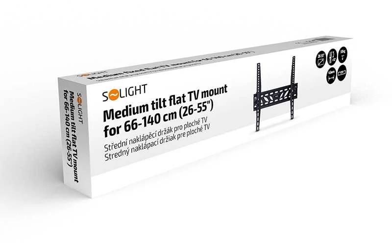 Solight 1MN20 vidutinio pakreipimo laikiklis plokščiam televizoriui nuo 66 iki 140 cm (26" - 55")