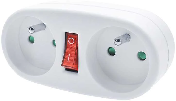 Solight jungiamoji dėžutė 2 x 10A balta