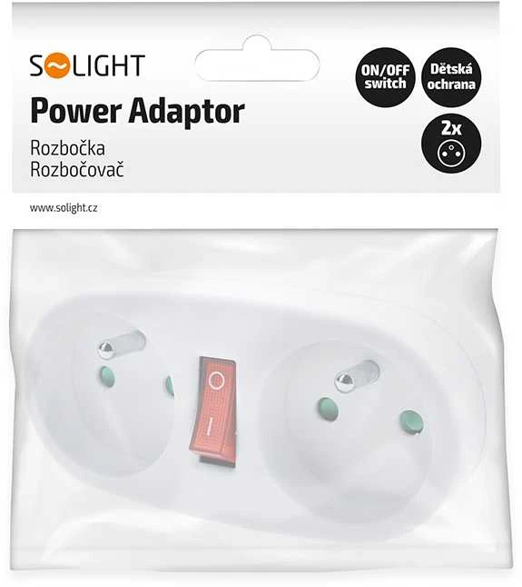 Solight jungiamoji dėžutė 2 x 10A balta