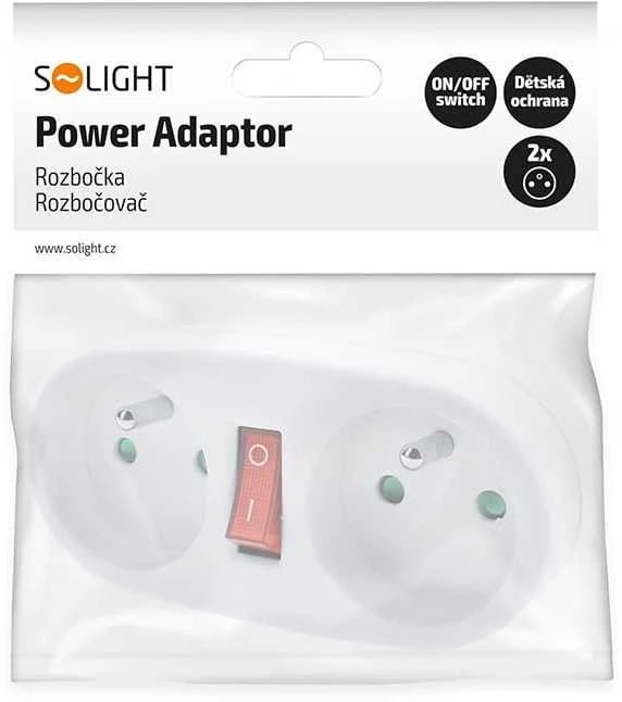 Solight jungiamoji dėžutė 2 x 10A balta