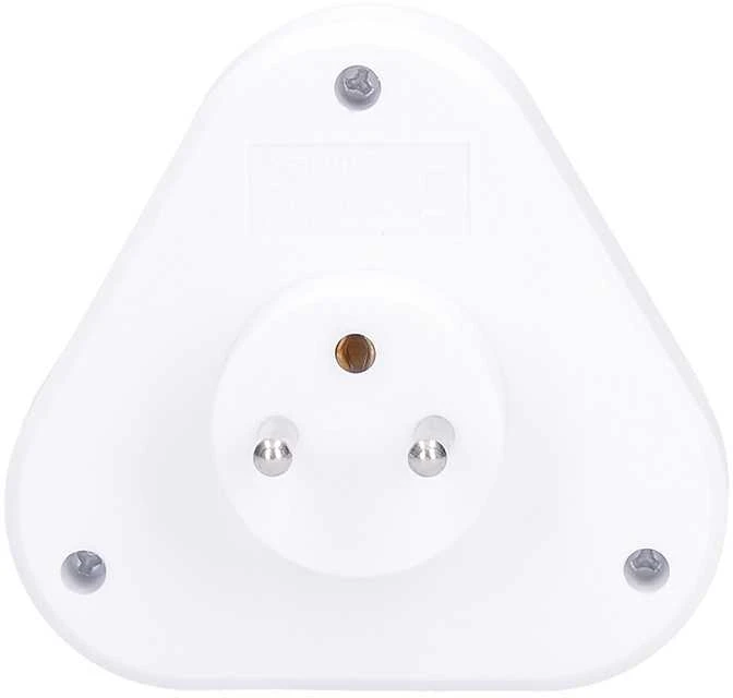 „Solight“ lizdas, 3x 10A, trikampis, baltas