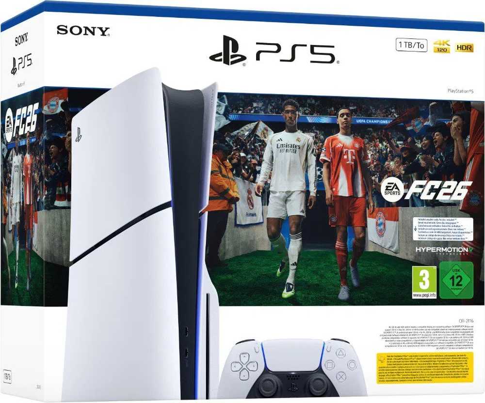 Sony Playstation 5 Standart FC26 Bundle 1 TB Wi-Fi Juodas, Baltas