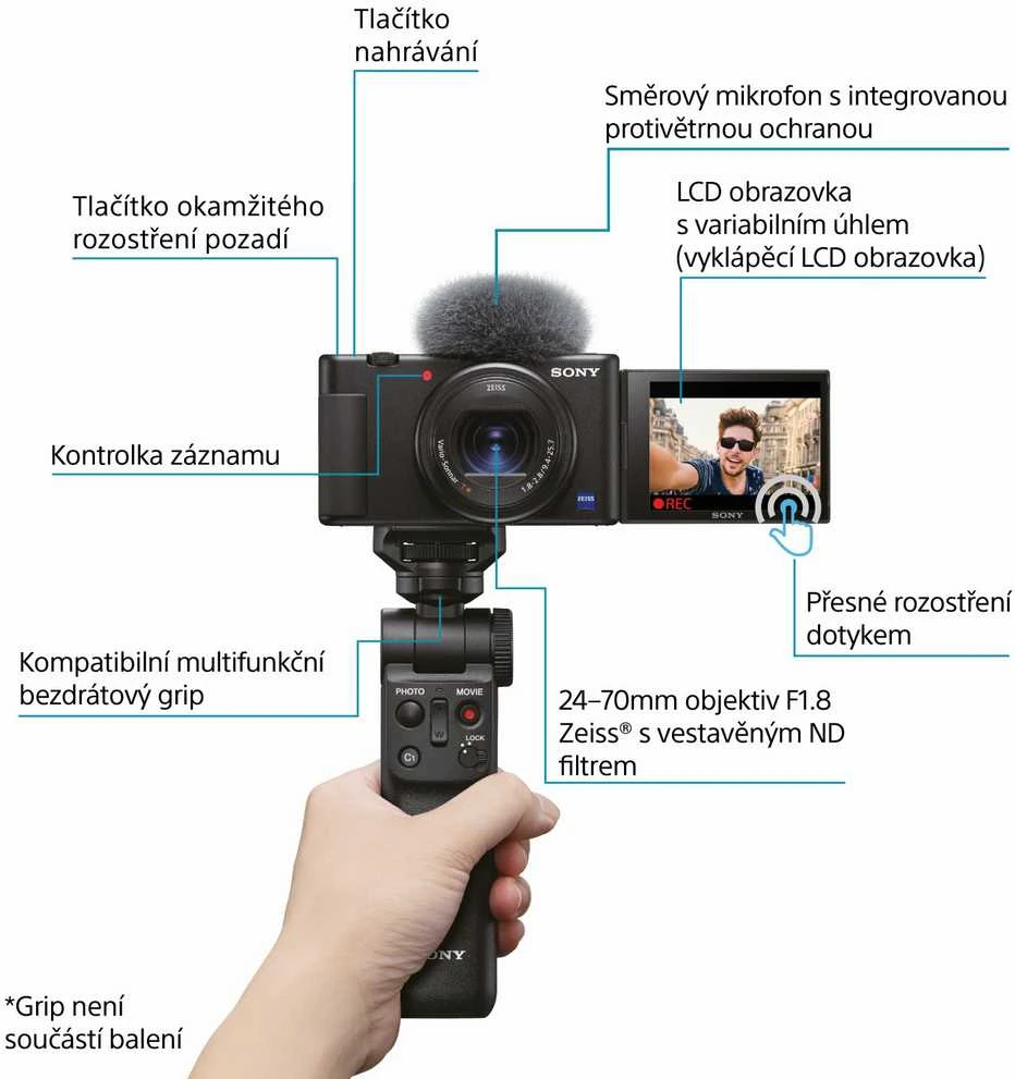 SONY ZV-1BDI Skaitmeninis fotoaparatas