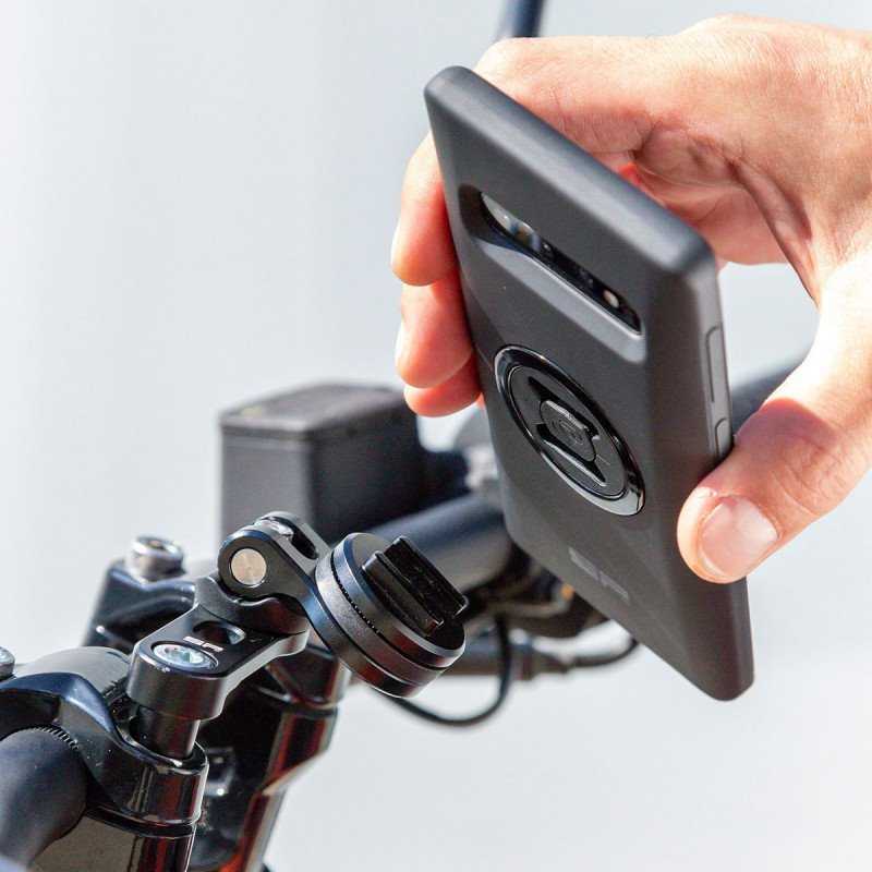 SP Connect Bar Clamp Mount Pro motociklo telefono laikiklis – 360° pasukamas – Juodas