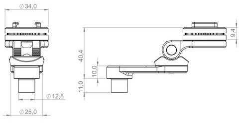 SP Connect Bar Clamp Mount Pro motociklo telefono laikiklis – 360° pasukamas – Juodas
