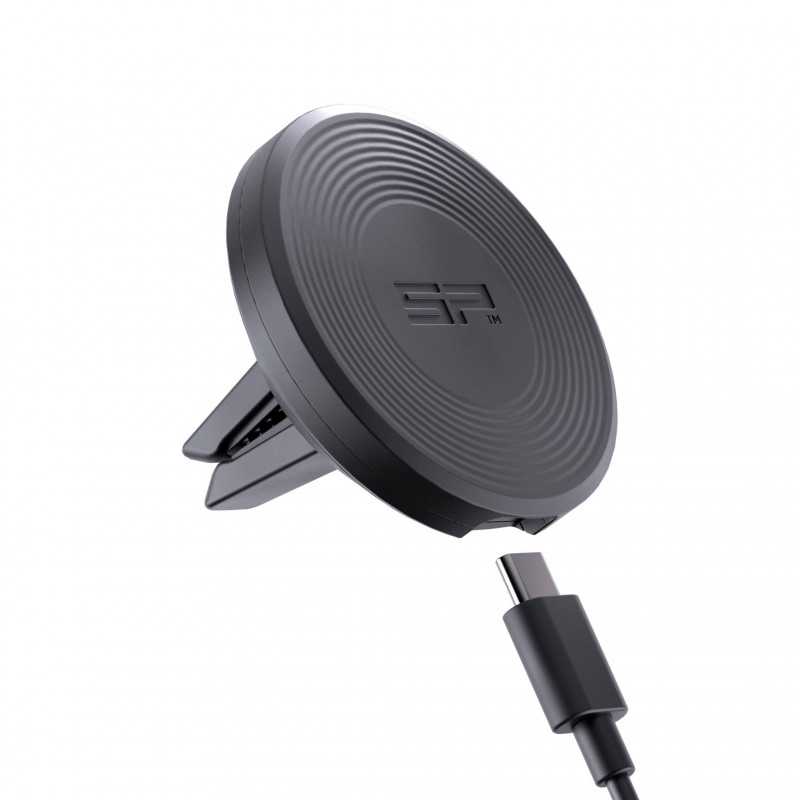 SP Connect Charging Vent Mount SPC+ – automobilinis telefono laikiklis su įkrovimo funkcija, skirtas SPC+ dėklams – ventiliacijos grotelėms – juodas