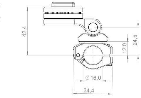 SP Connect Mirror Mount Pro SPC+ telefono laikiklis paspirtukui / motociklui – tvirtinimas prie veidrodėlio – juodas