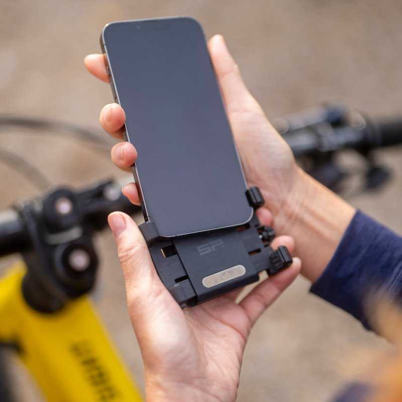 SP Connect Universal Phone Clamp SPC+ dviračio telefono laikiklis – skirtas SPC+ laikikliams – juodas