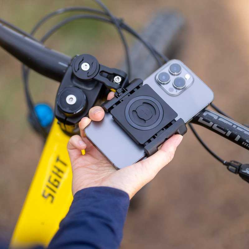 SP Connect Universal Phone Clamp SPC+ dviračio telefono laikiklis – skirtas SPC+ laikikliams – juodas