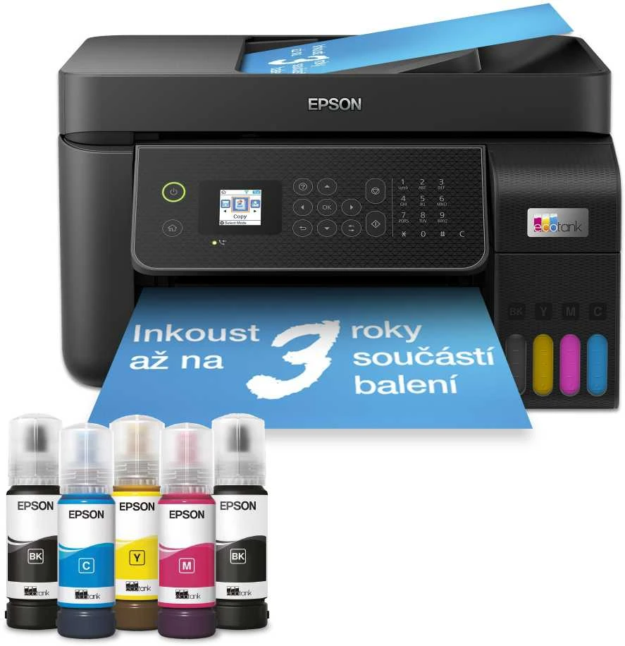 Spausdintuvas Epson | Daugiafunkcinis printers | EcoTank L5310 | Inkjet | Spalvotas | A4 | Wi-Fi | Juodas
