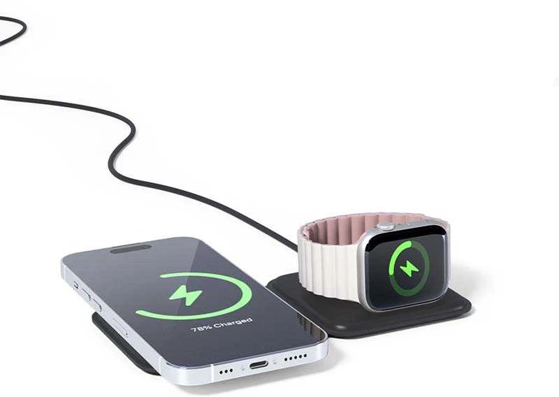 „Epico“ sulankstomas belaidis „Magsafe“ įkroviklis „Spello 2in1 Juodas“.