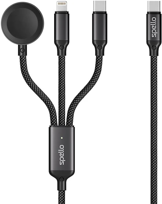 Epico Spello Datový USB-C kabelis 3v1 juoda