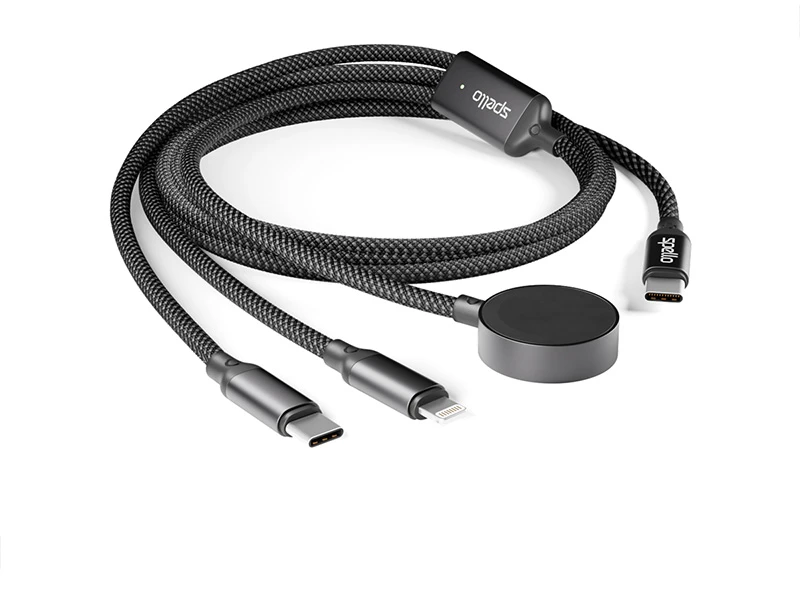 Epico Spello Datový USB-C kabelis 3v1 juoda