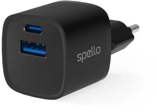 „Spello ForceBoost SA10“ 20 W GaN sieninis įkroviklis – juodas