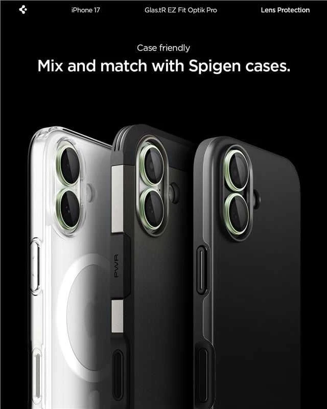 Spigen Glass tR EZ Fit Optik Pro 2 Pack, žalias - iPhone 17
