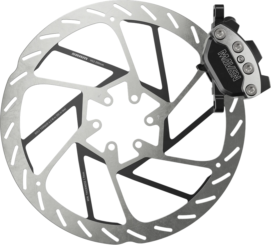 SRAM Maven Ultimate diskiniai stabdžiai – anglies pluošto svirtis, titano detalės, pasiekiamumo/kontakto reguliavimas, „SwingL“